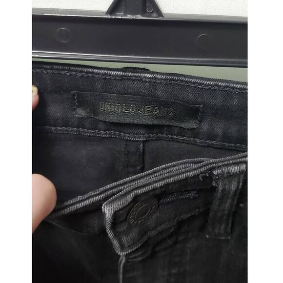 Uniqlo Black High Rise Jeans Size 64 / US Size 25 ~ Casual Streetwear Punk Denim - Picture 7 of 10